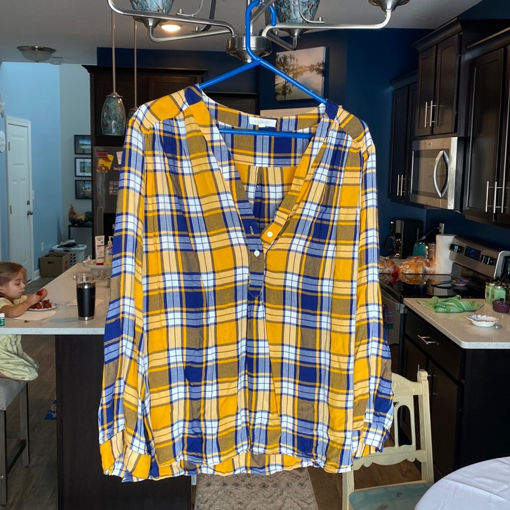 Women’s long sleeve half button 2x